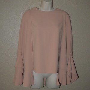 $490 Sz S 4 GOEN.J Peachy Pink Cape Sleeve Top Blouse